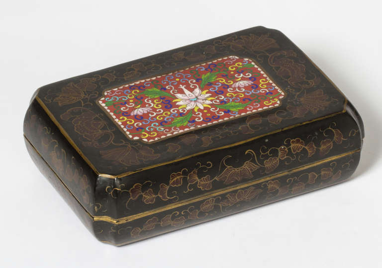 20th Century 1920s Chinese Cloisonné and Lacquer Box
