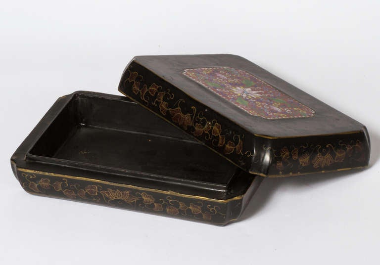 1920s Chinese Cloisonné and Lacquer Box 2