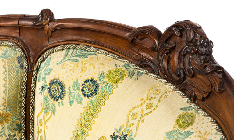 19c. Carved Walnut French Tub Chair For Sale 3