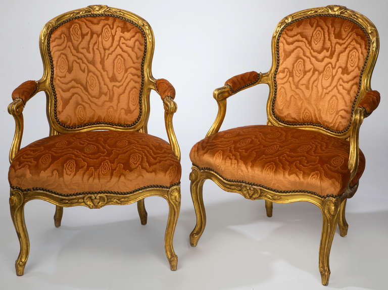 19c. Pair French Arm Chairs In Excellent Condition For Sale In Summerland, CA
