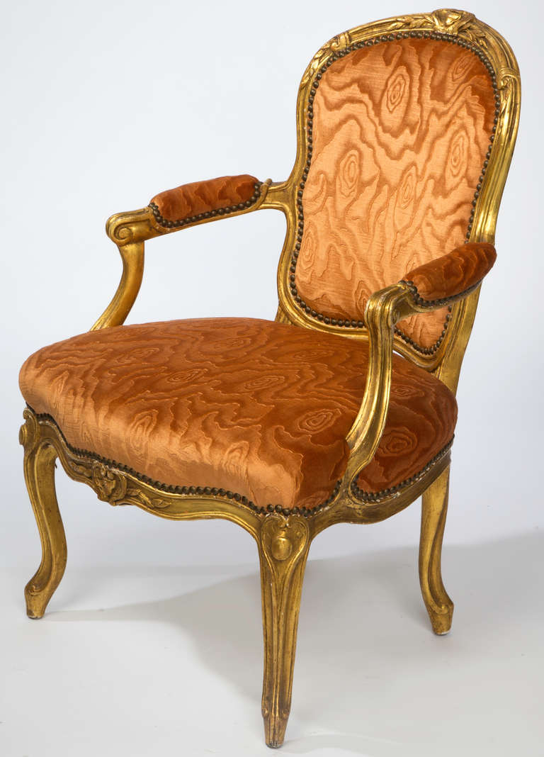 19th Century 19c. Pair French Arm Chairs For Sale