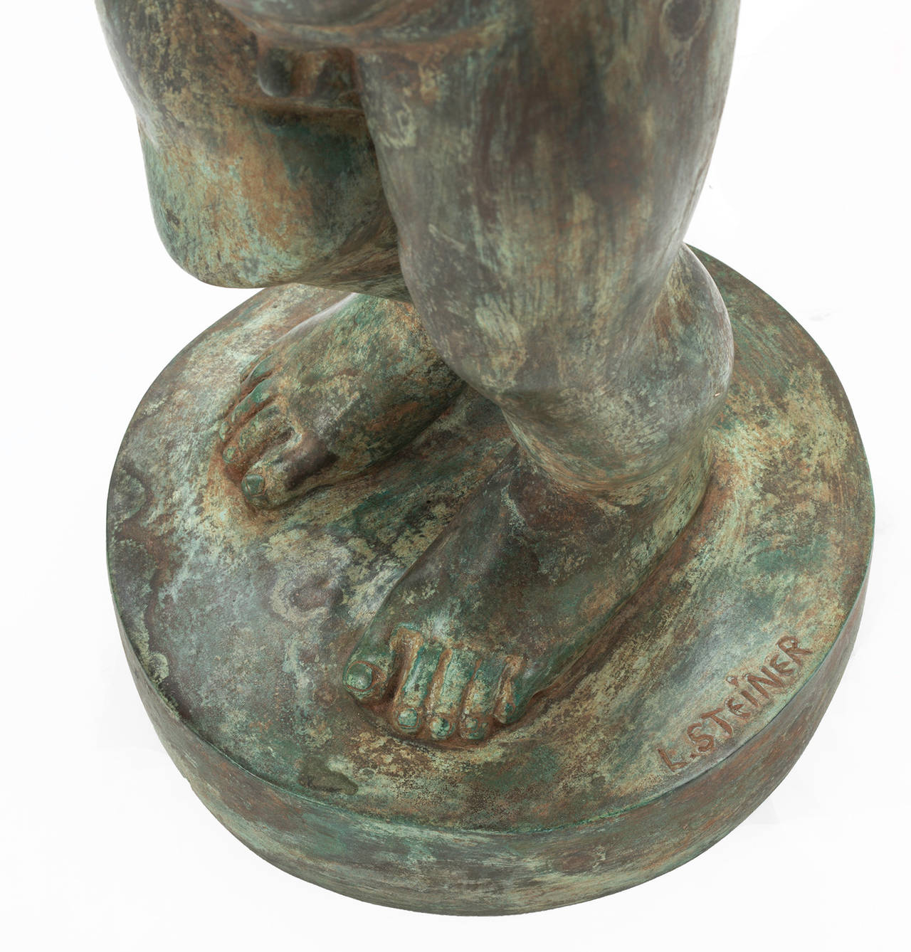 Signed Bronze Cherub Sculpture 3
