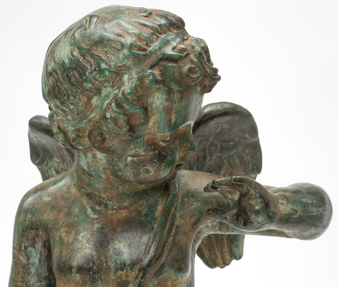 Signed Bronze Cherub Sculpture 1