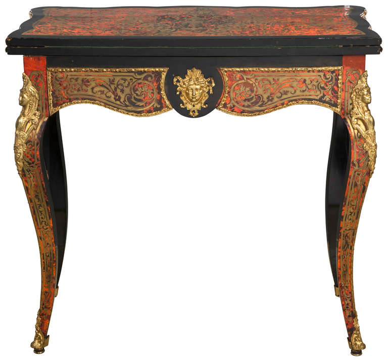 19th Century Circa 1850s Boulle Game Table