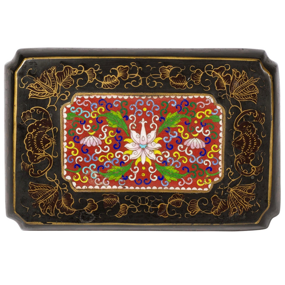 1920s Chinese Cloisonné and Lacquer Box