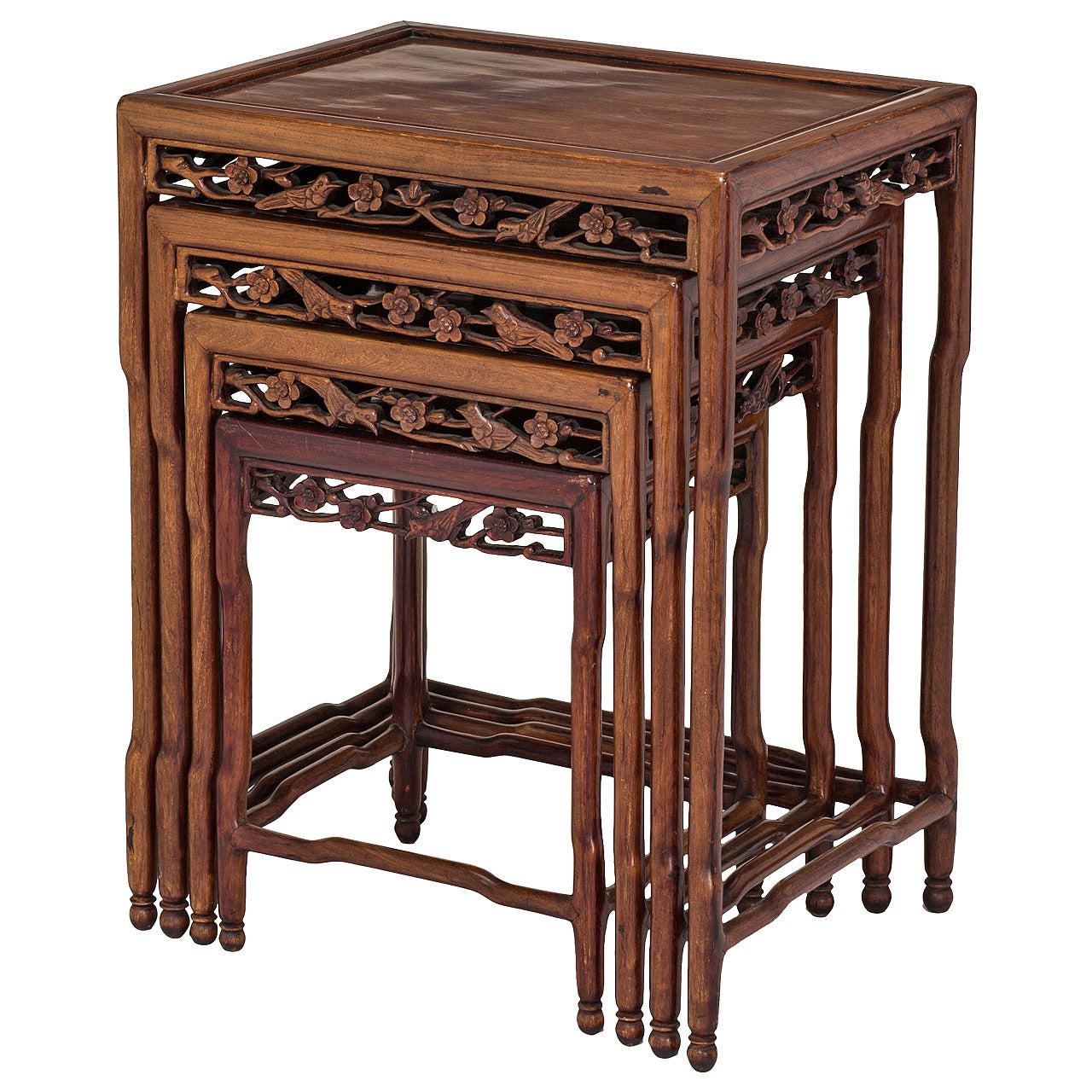 Rosewood Chinese Nesting Tables, Set of Four