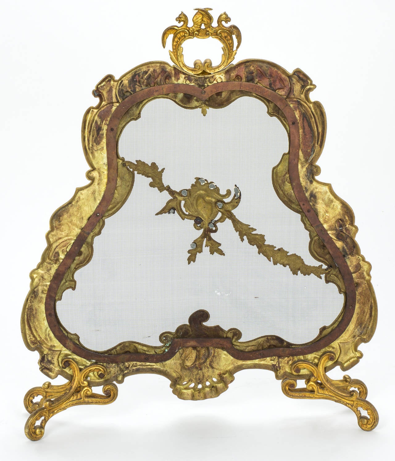 Firescreen, 19th Century French Gilt Bronze  For Sale 4