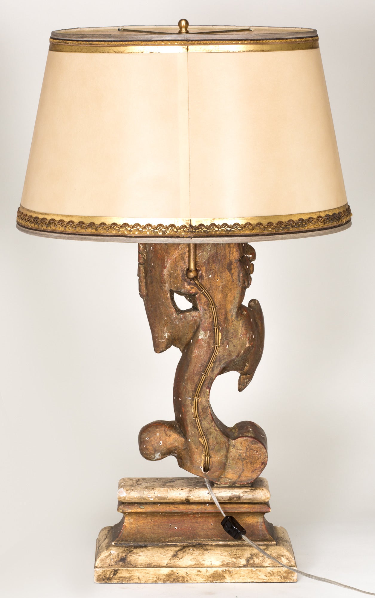 Mid-19th Century Pair of Italian Cherub Lamps, circa 1860 For Sale