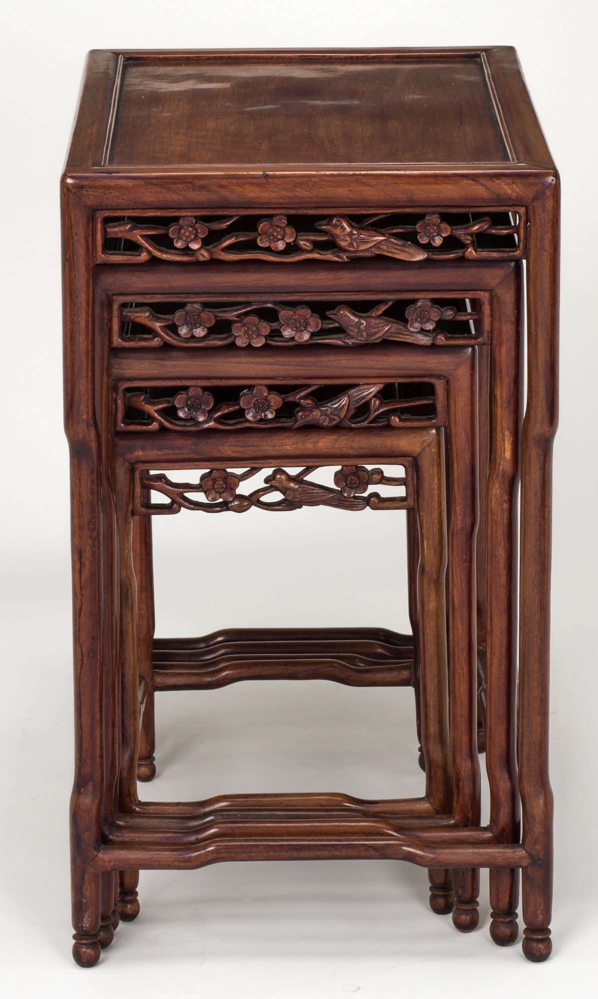 Asian Rosewood Chinese Nesting Tables, Set of Four