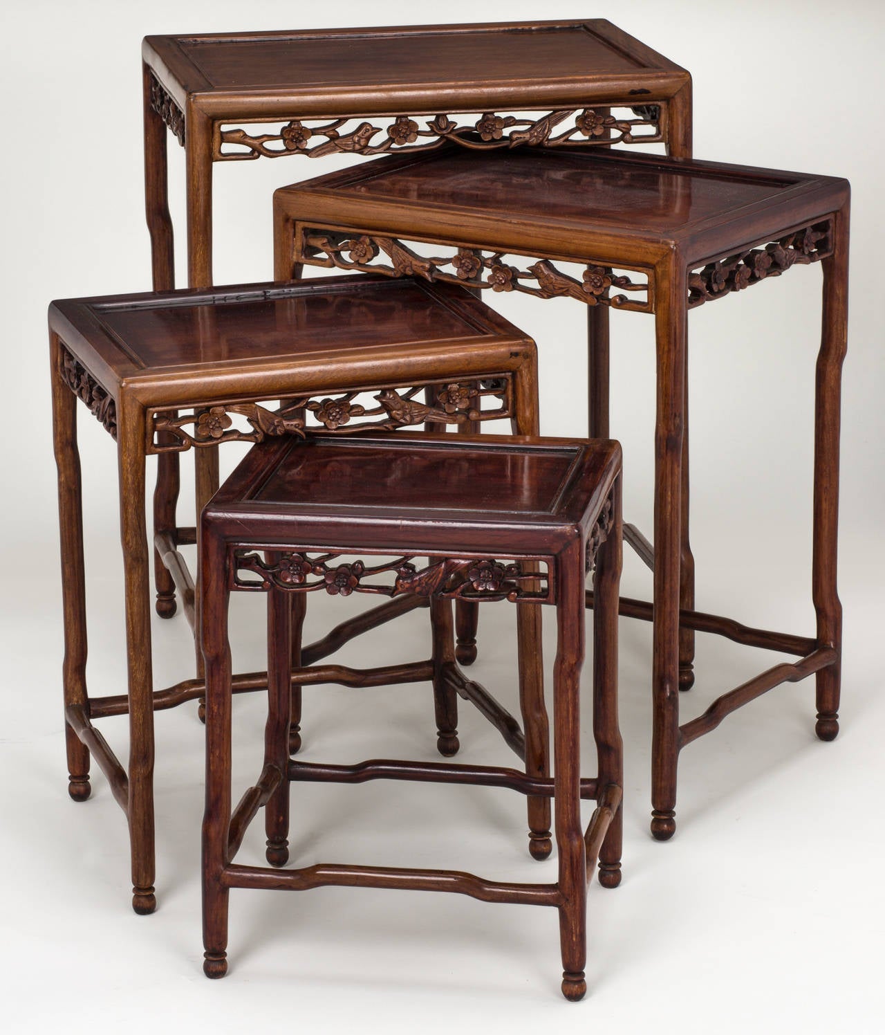 Mid-20th Century Rosewood Chinese Nesting Tables, Set of Four