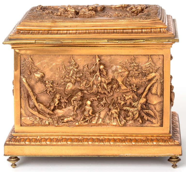 19th Century Rare Copper Relief Box 1