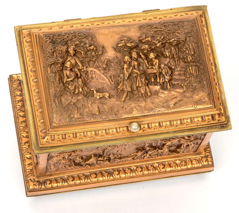 19th Century Rare Copper Relief Box 2