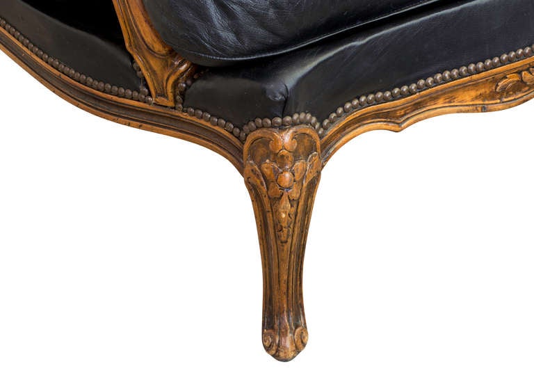 Leather Lounge Bergere Arm Chair For Sale 1