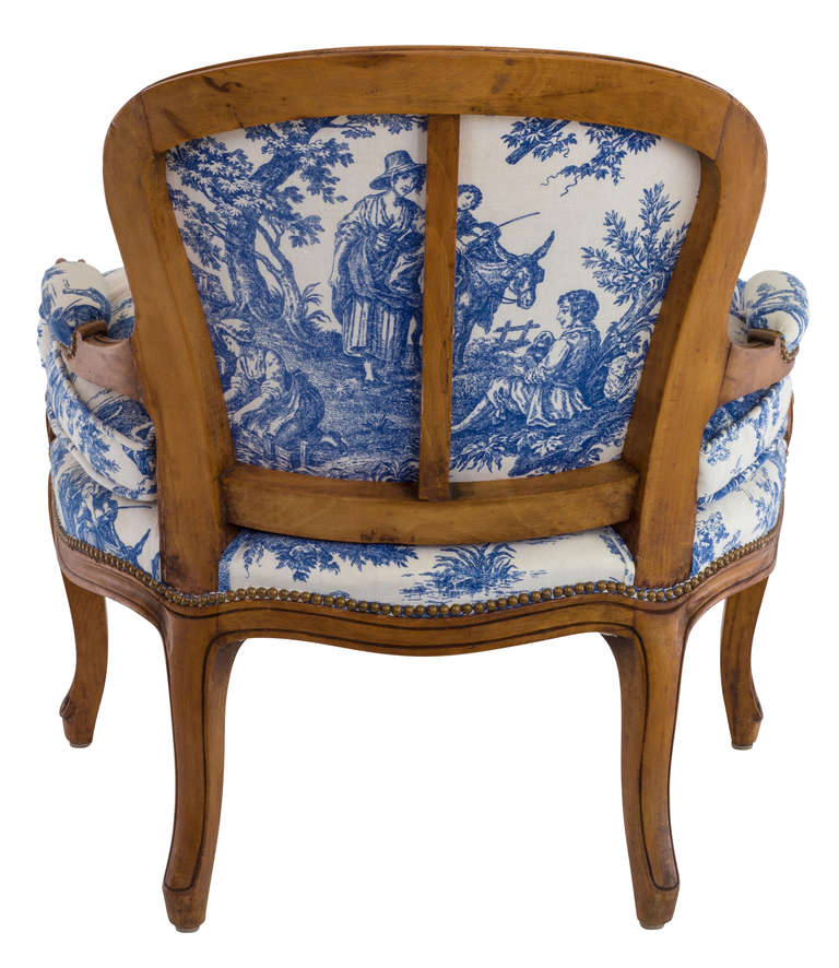 Blue and White Toile Country French Chair at 1stdibs
