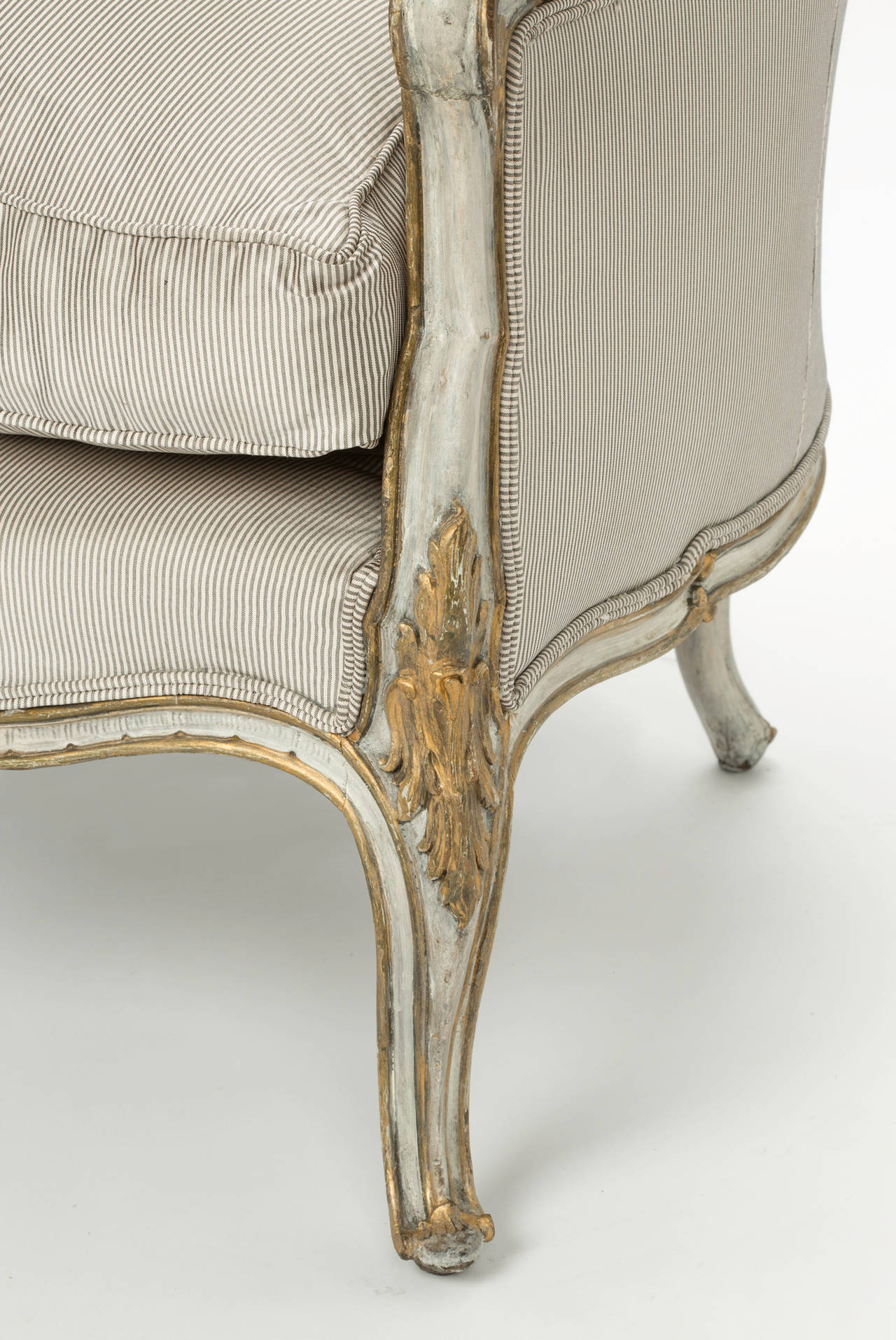 19th Century Painted French Armchair, Wingback 1