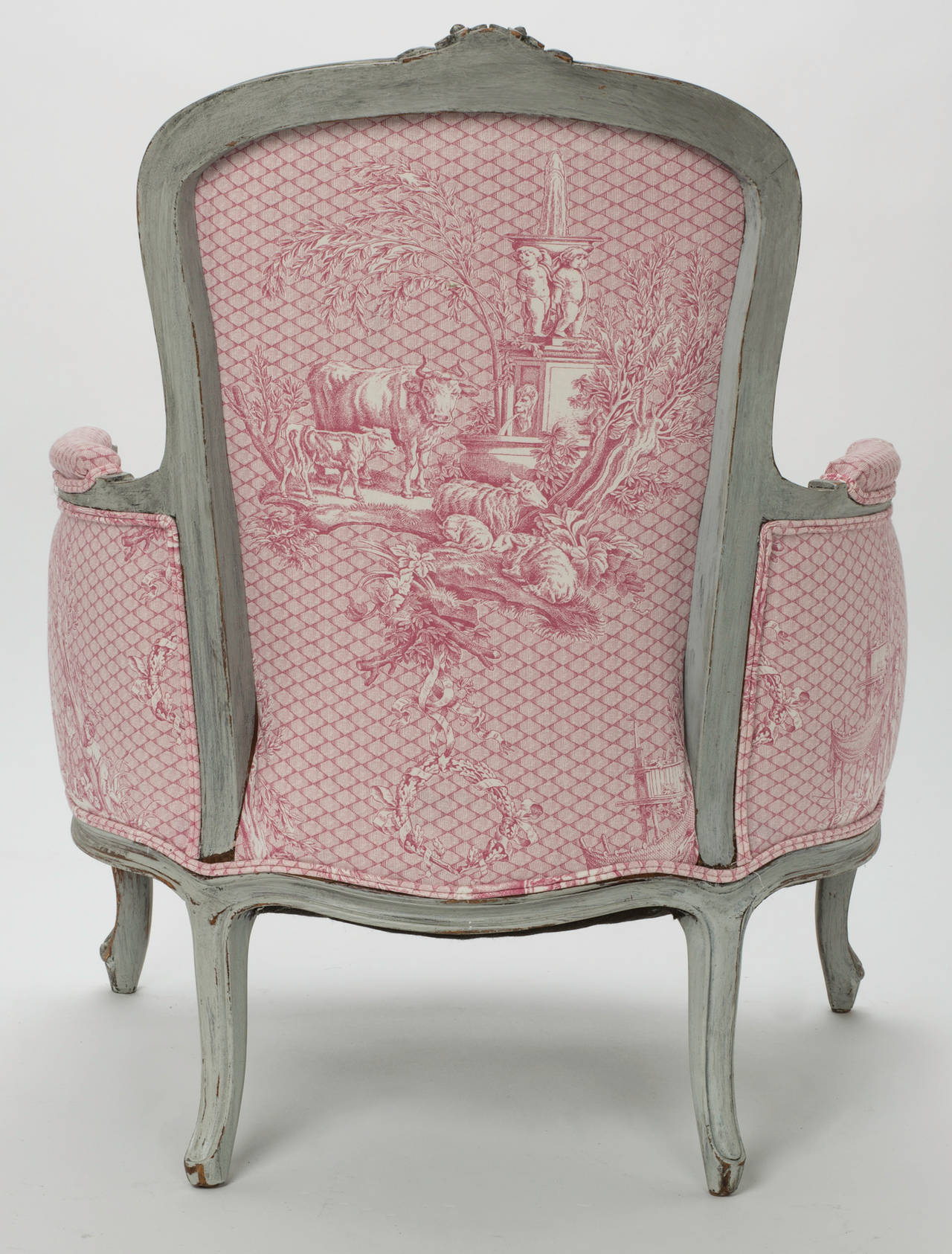 French Painted Armchairs, Pair 1