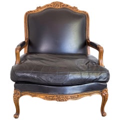 Leather Lounge Bergere Arm Chair