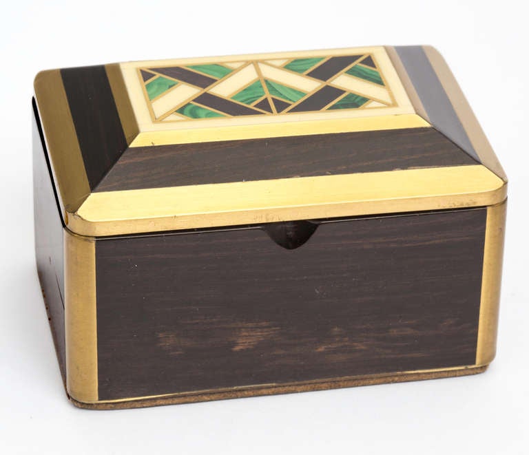 Art Deco Malachite Inlay Deco Box