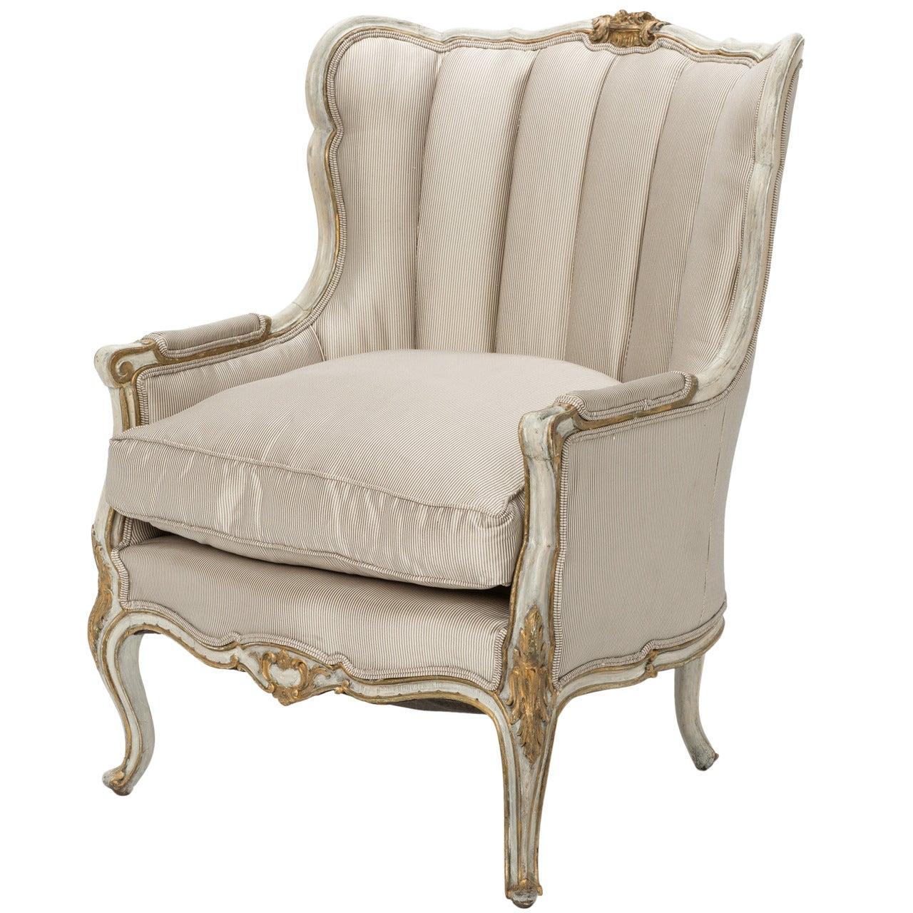 19th Century Painted French Armchair, Wingback