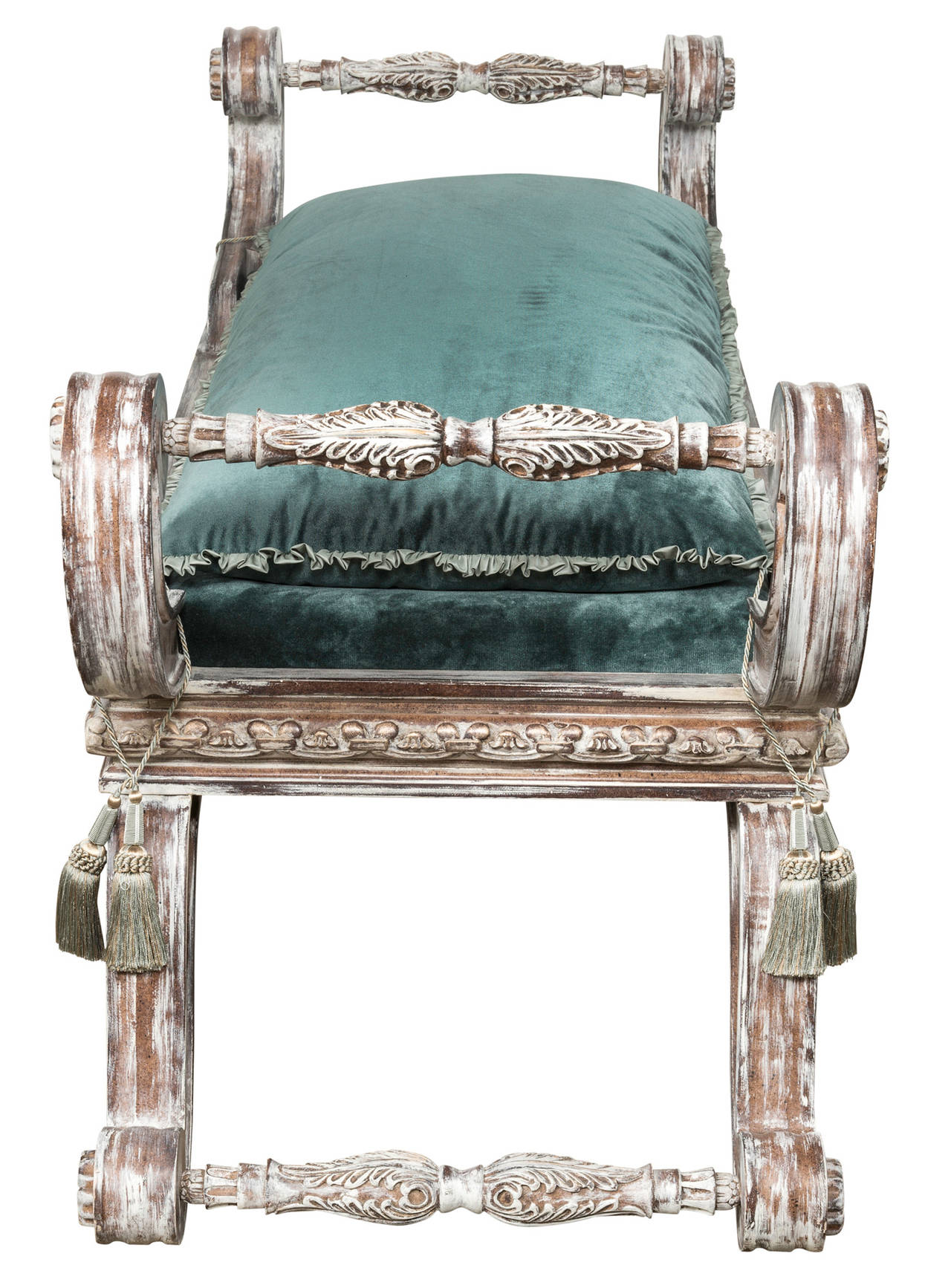Early 20th Century Large Dramatic Italian Painted Bench, circa 1900