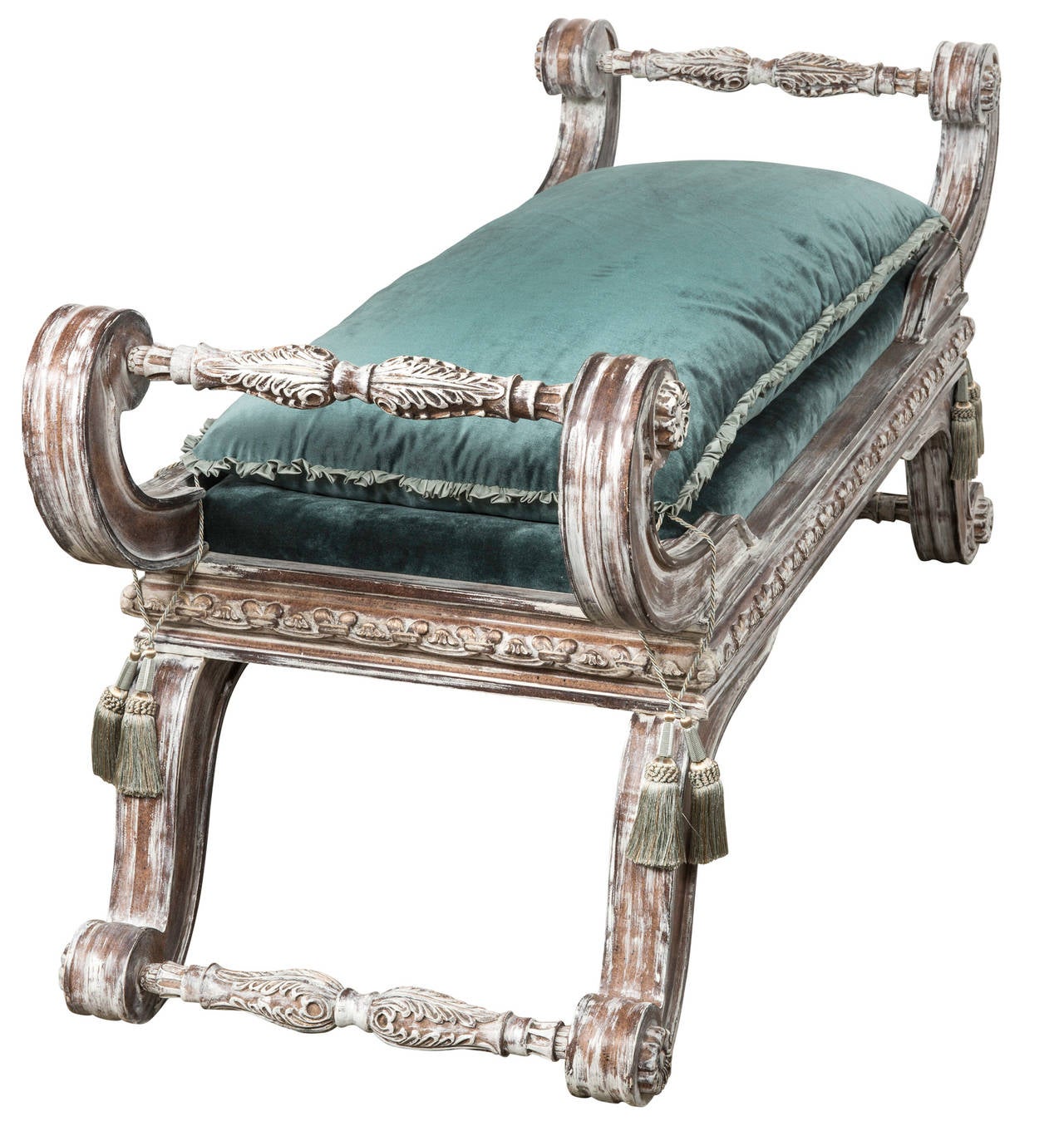 Large Dramatic Italian Painted Bench, circa 1900 In Excellent Condition In Summerland, CA