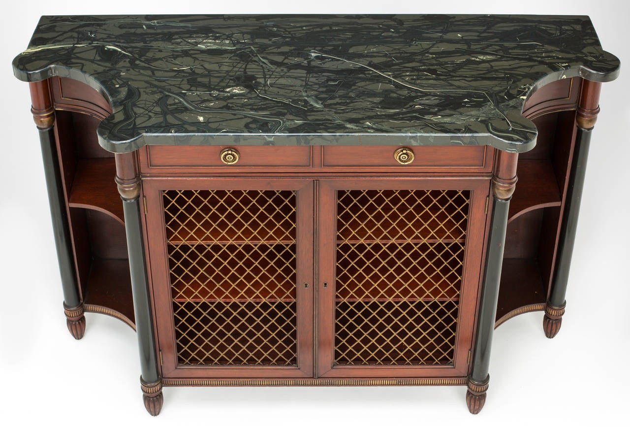 Pair of Marble-Top Console Cabinets, circa 1920s 5
