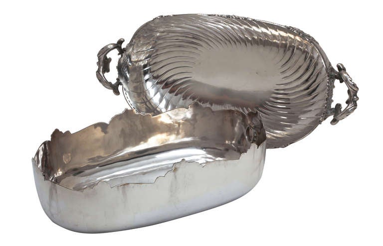 Hand-Crafted Centerpiece Vessel, German 800 Silver  For Sale