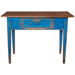 19th Century Painted Blue Pine Desk