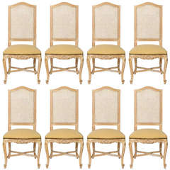 Set of Eight French Cane Chairs