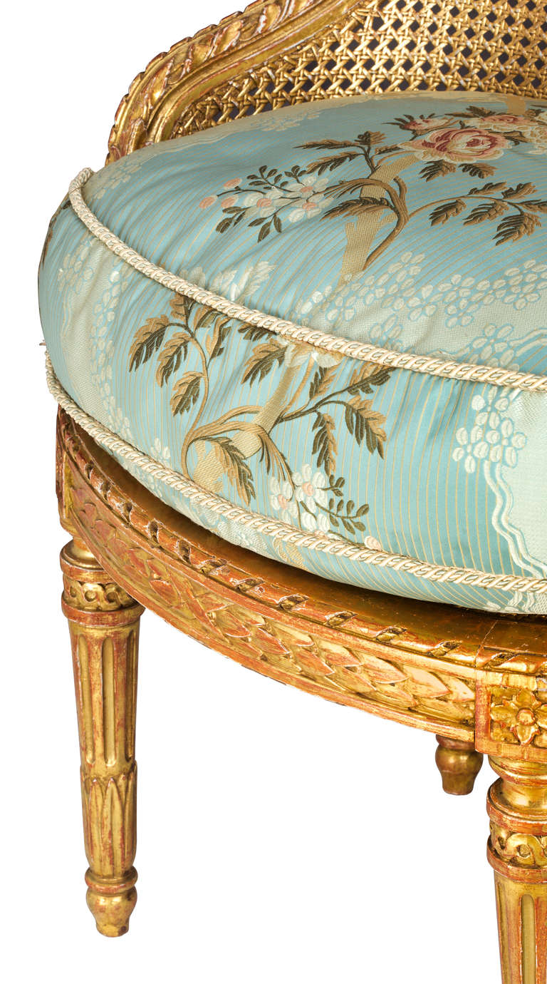 19 Century Louis XV Cane Gilt Chair 1
