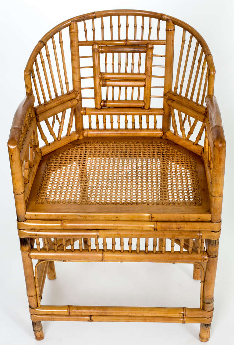Chinese Export Bamboo Arm Chairs, Set of Four at 1stDibs