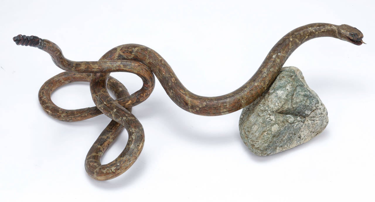 Wooden Folk Art Snake, circa 1900 3