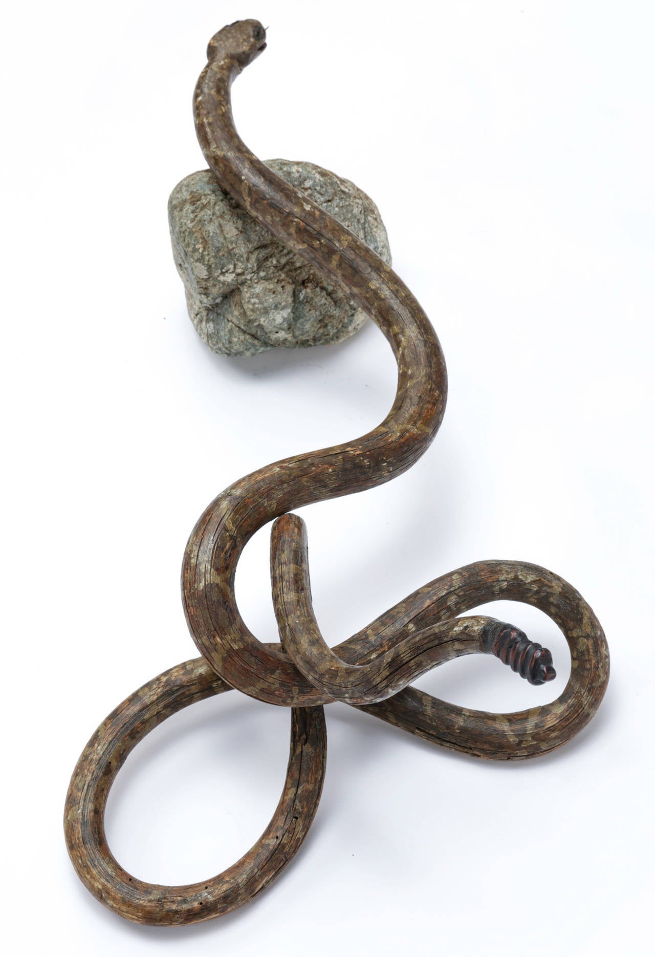 Wooden Folk Art Snake, circa 1900 5