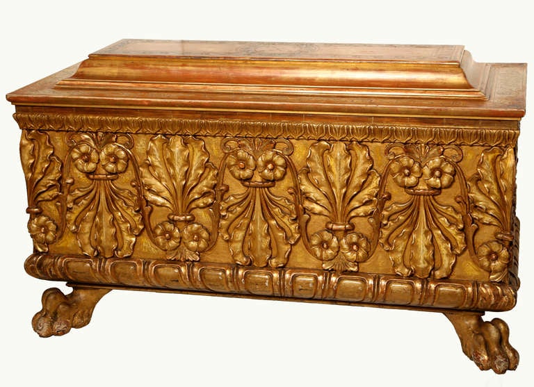 Large French Gilt Coffer Trunk