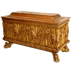 Large French Gilt Coffer Trunk