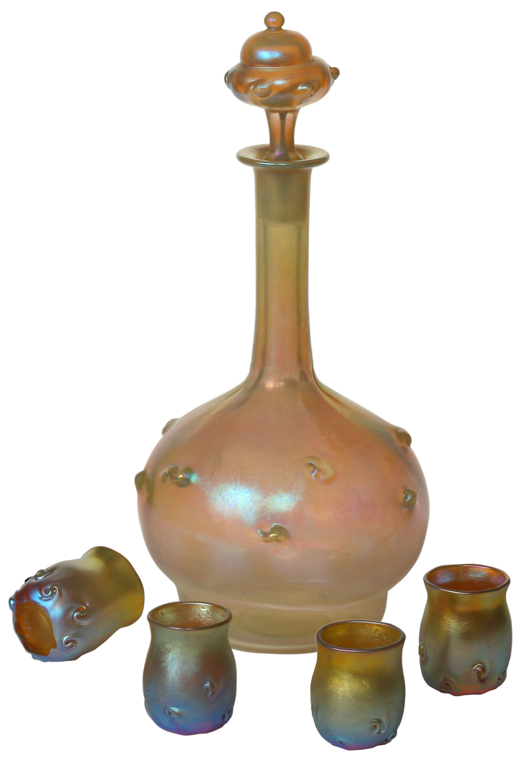 Tiffany Studios Favrile Decanter Cordial Set