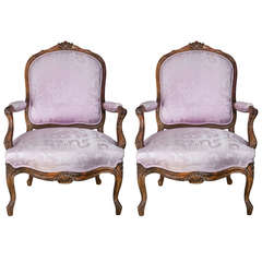 18th Century Pair of French Arm Chairs 18th Century Pair of French Arm Chairs