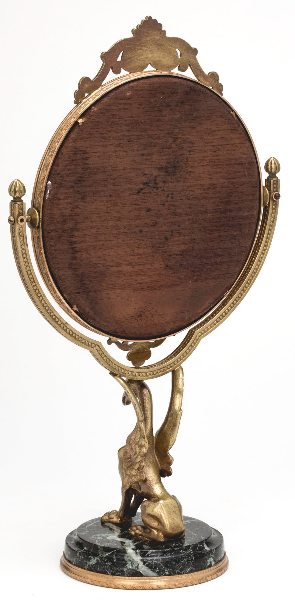 Mid-20th Century Bronze Griffin Vanity Table Mirror