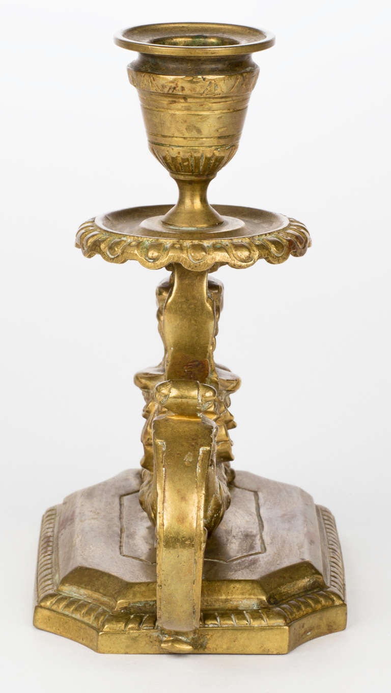 Antique Brass Griffin Candleholder 4