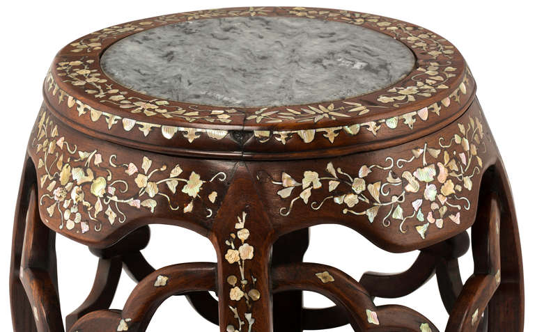 Rosewood Round Mother of Pearl Inlay Table Stand