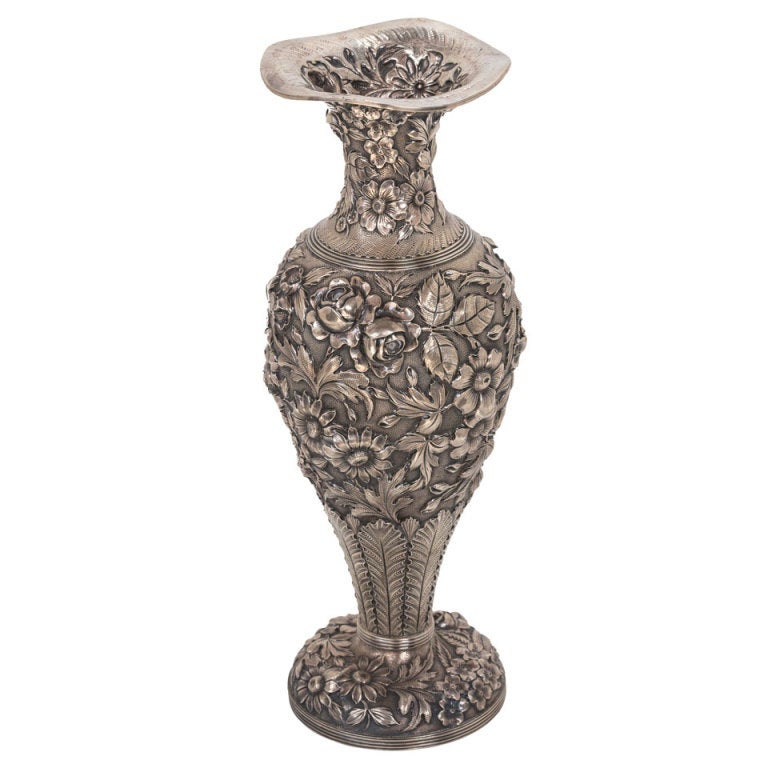 Superb Sterling Repousse Vase At 1stdibs