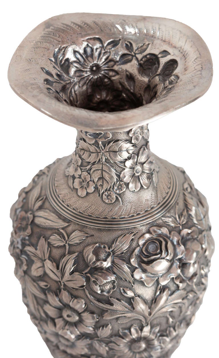 Superb Sterling Repousse Vase At 1stdibs