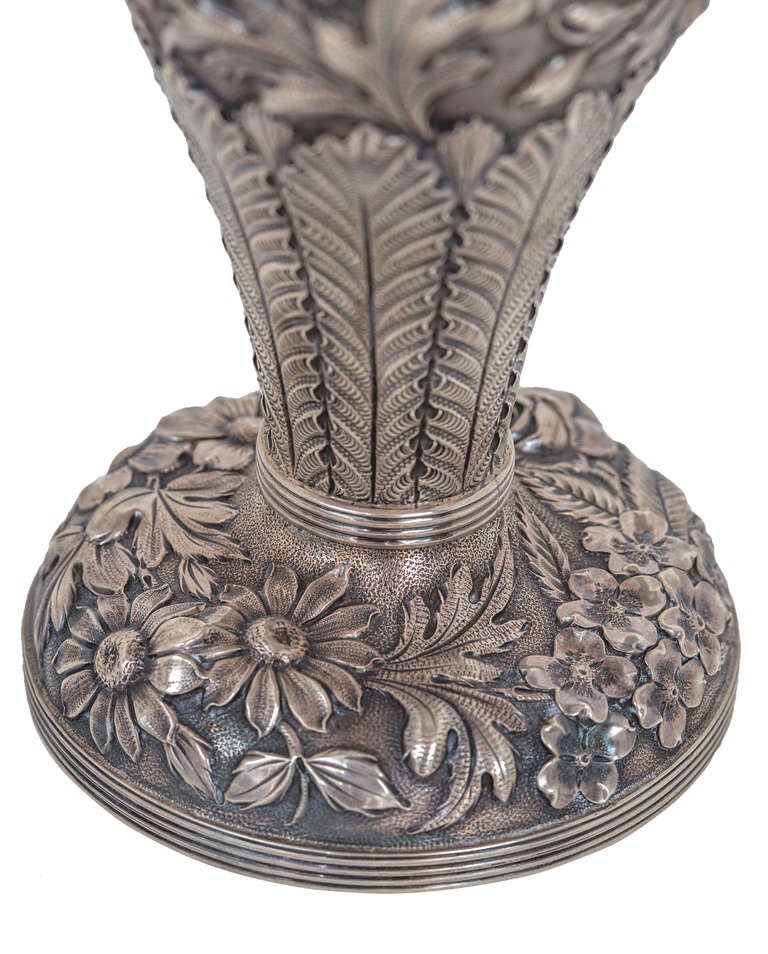 Superb Sterling Repousse Vase At 1stdibs