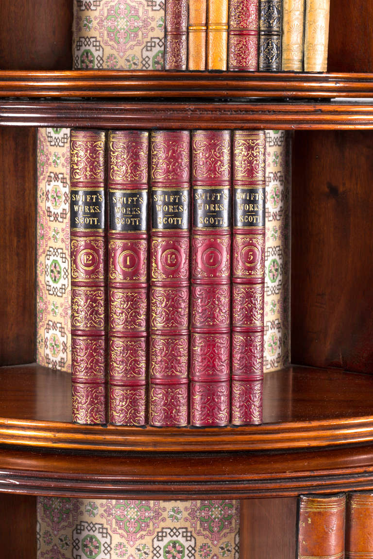 Rare circa 1880s Round English Bookcase For Sale 2