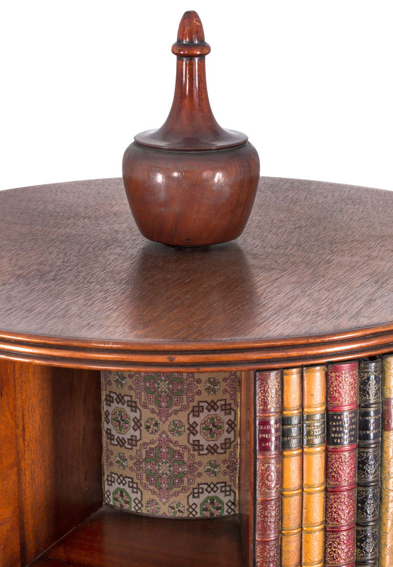 Rare circa 1880s Round English Bookcase For Sale 1