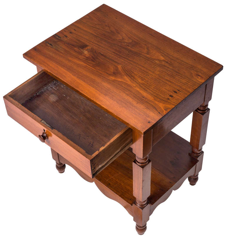 20th Century C. 1900  French Cherry Wood Night Stand Side Table