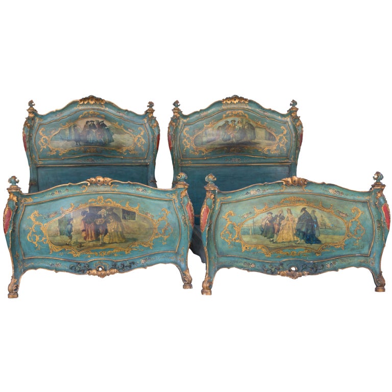 Pair of Italian Twin Beds at 1stdibs