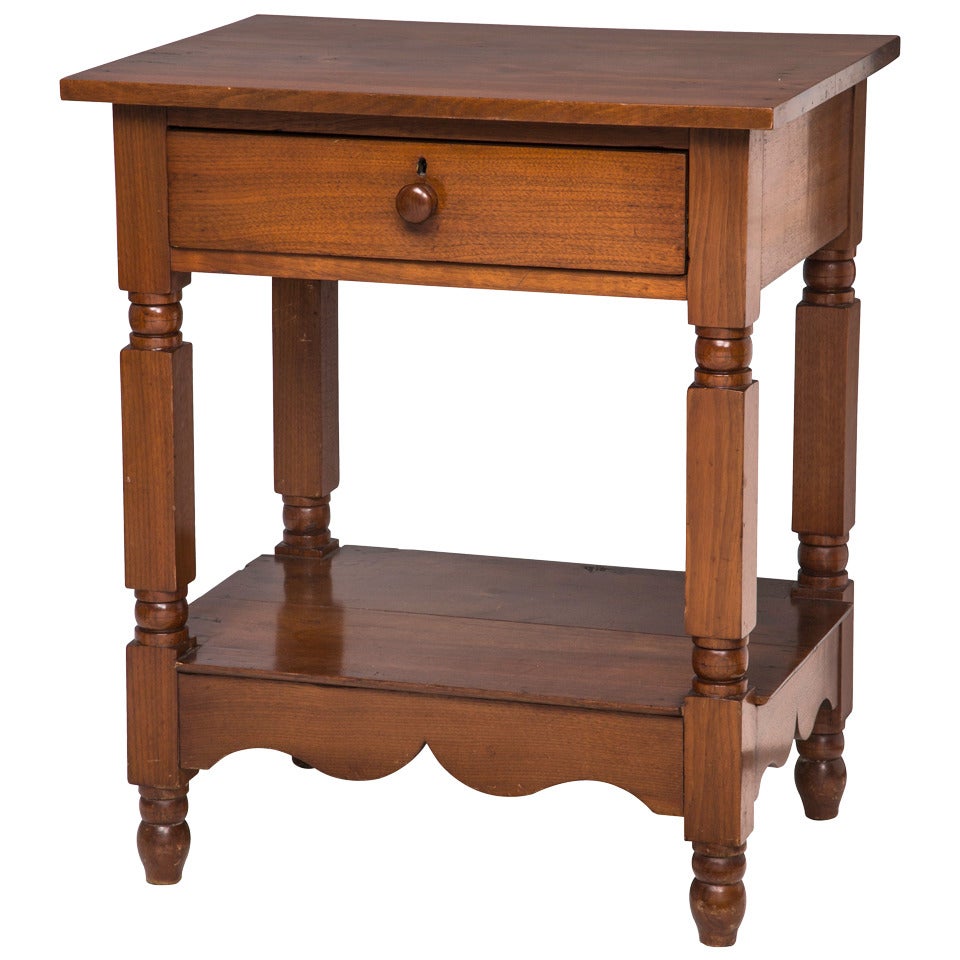 C. 1900  French Cherry Wood Night Stand Side Table