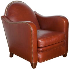 Art Deco Style Leather Lounge Chair 8