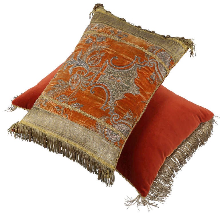 Pair of Pillows in Turkish Ottoman Period Fabric at 1stdibs